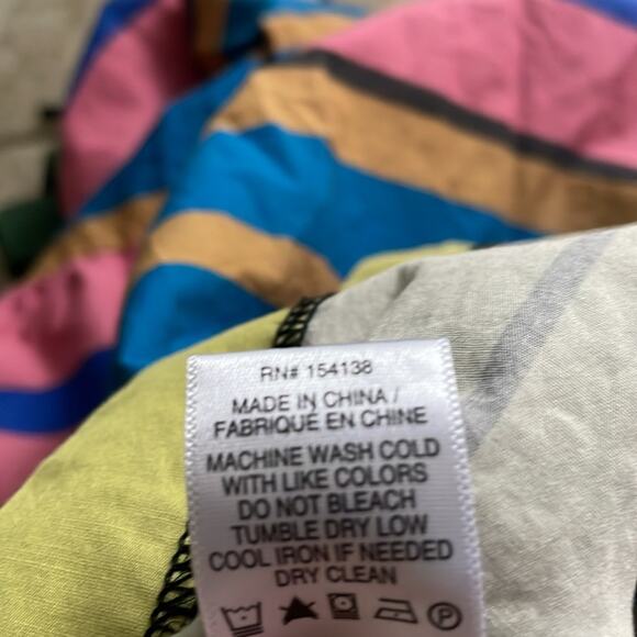 STAUD Sea Tiered Striped Stretch cotton Midi Skirt Multi Formentera Stripe - Picture 15 of 16